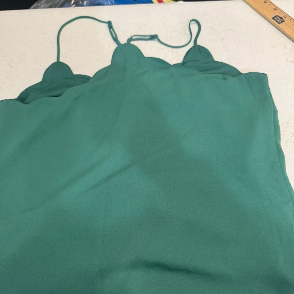 J. Crew Factory Scalloped Cami‎ Top Kelly Green Women's Size 6